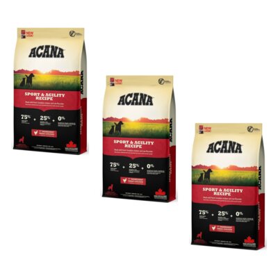 Karma dla psa ACANA Sport & Agility Drób z jajkami i rybą 3 x 11.4 kg