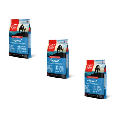 Karma dla psa ORIJEN Original Drób z rybą 3 x 6 kg