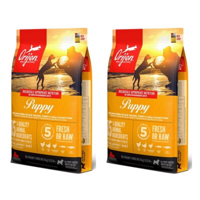 Karma dla psa ORIJEN Puppy Kurczak z indykiem 2 x 6 kg
