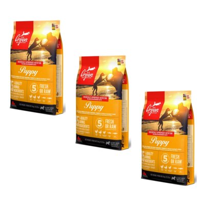 Karma dla psa ORIJEN Puppy Kurczak z indykiem 3 x 6 kg