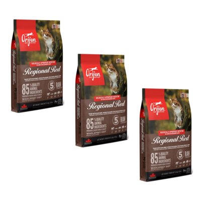 Karma dla kota ORIJEN Regional Red Jagnięcina z wieprzowiną i wołowiną 3 x 5.4 kg