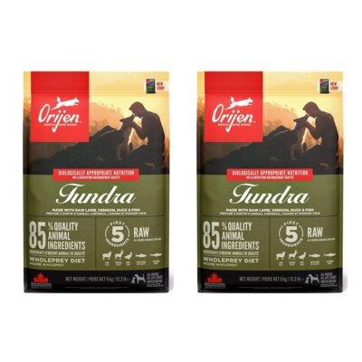 Karma dla psa ORIJEN Tundra Kaczka z rybą i dziczyzną 2 x 6 kg