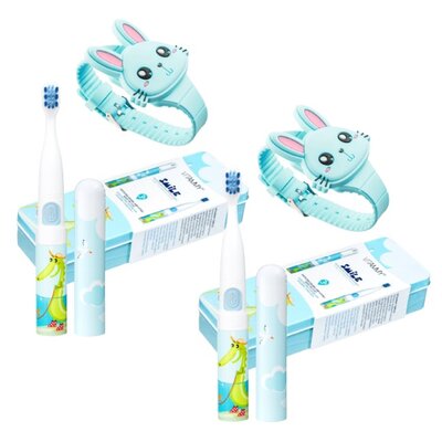Szczoteczka soniczna VITAMMY Smile Krokodyl (2 sztuki) + Zegarek (2 sztuki)