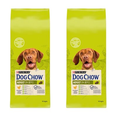 Karma dla psa DOG CHOW Adult z Kurczakiem 2 x 14 kg