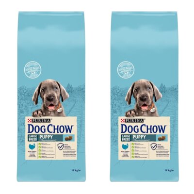 Karma dla psa PURINA Dog Chow Puppy Large Breed z Indykiem 2 x 14 kg