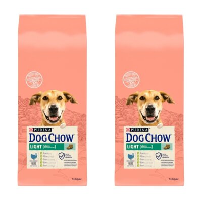 Karma dla psa DOG CHOW Adult Light z Indykiem 2 x 14 kg