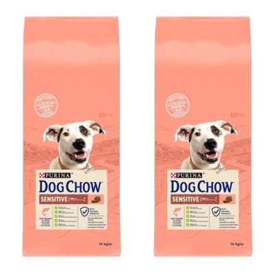 Karma dla psa DOG CHOW Sensitive z Łososiem 2 x 14 kg
