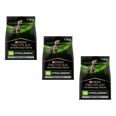 Karma dla psa PURINA Pro Plan Veterinary Diets Canine HA Hypoallergenic 3 x 11 kg