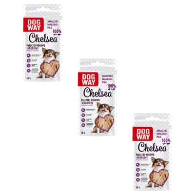 Przysmak dla psa DOGWAY Chelsea Wołowo-drobiowy 3 x 50 g