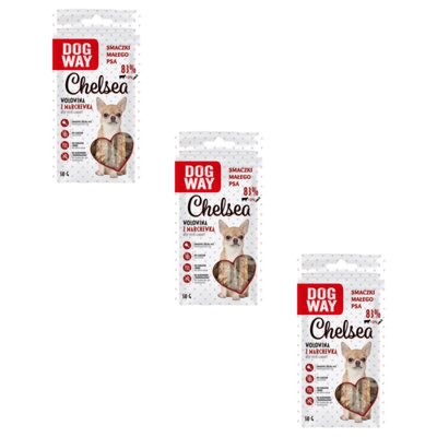 Przysmak dla psa DOGWAY Chelsea Wołowina z marchewką 3 x 50 g