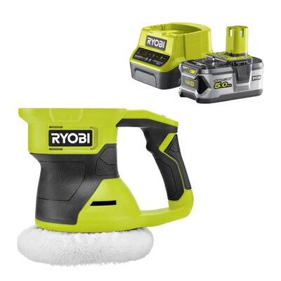 Polerka RYOBI RBP18150-0 + Akumulator RYOBI RC18120-150 5Ah 18V + Ładowarka