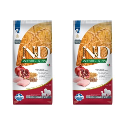 Karma dla psa FARMINA N&D Ancestral Grain Kurczak z owocem granatu 2 x 12 kg