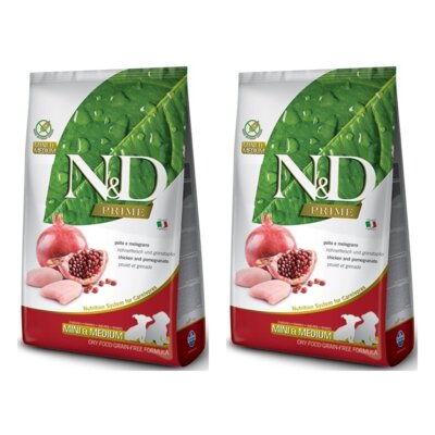 Karma dla psa FARMINA N&D Prime Pupy Medium & Maxi Kurczak z owocem granatu 2 x 12kg