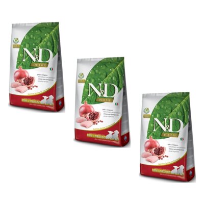 Karma dla psa FARMINA N&D Prime Pupy Medium & Maxi Kurczak z owocem granatu 3 x 12kg