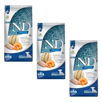 Karma dla psa FARMINA N&D Ocean Puppy Mini Dorsz z dynią i melonem 3 x 7 kg