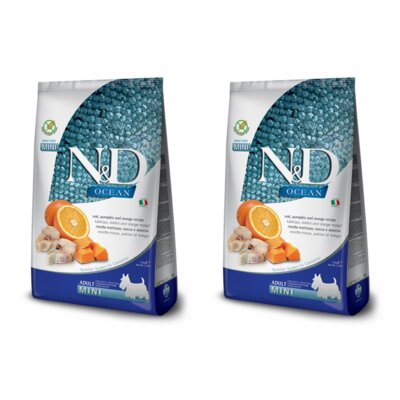Karma dla psa FARMINA N&D Ocean Cod Pumpkin and Orange Adult Mini 2 x 7 kg