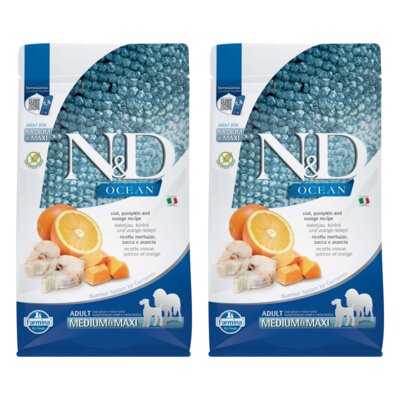 Karma dla psa FARMINA N&D Ocean Dorsz z dynią i pomarańczą 2 x 12 kg
