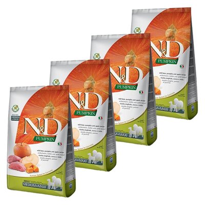 Karma dla psa FARMINA N&D Dziczyzna z dynią i jabłkiem Medium & Maxi 4 x 2.5 kg