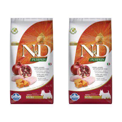 Karma dla psa FARMINA Kurczak z dynią i owoc granatu Adult Mini 2 x 7 kg