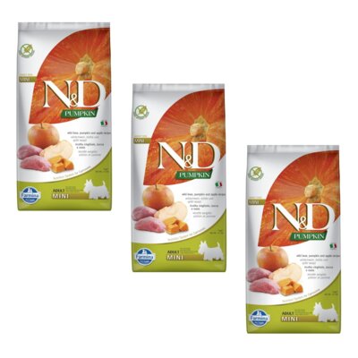 Karma dla psa FARMINA N&D Pumpkin Dziczyzna z dynią i jabłkiem 3 x 7 kg