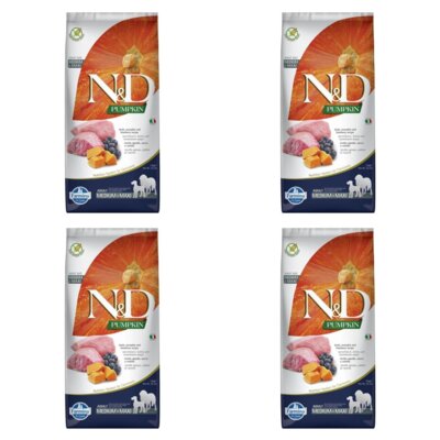 Karma dla psa FARMINA N&D Jagnięcina z dynią i borówką 4 x 12 kg