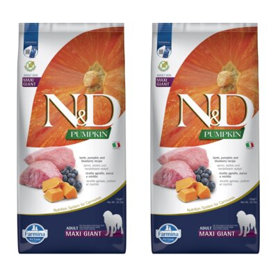 Karma dla psa FARMINA N&D Pumpkin Jagnięcina z dynią i borówką Adult Maxi Giant 2 x 12 kg