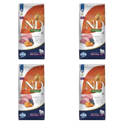 Karma dla psa FARMINA N&D Pumpkin Jagnięcina z dynią i borówką Adult Maxi Giant 4 x 12 kg
