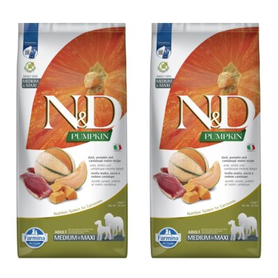Karma dla psa FARMINA N&D Pumpkin Kaczka z dynią i melonem Kantalupa Adult Medium & Maxi 2 x 12 kg