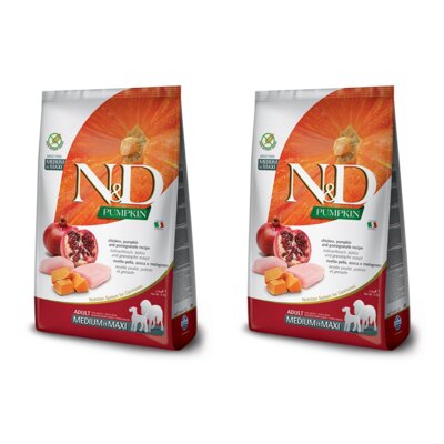 Karma dla psa FARMINA N&D Adult Medium Maxi Kurczak z dynią i owocem granatu 2 x 12 kg