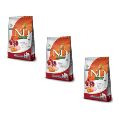 Karma dla psa FARMINA N&D Adult Medium Maxi Kurczak z dynią i owocem granatu 3 x 12 kg