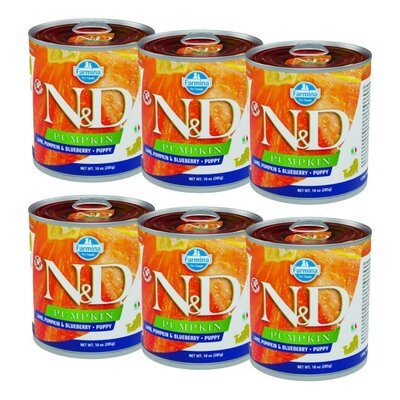 Karma dla psa FARMINA N&D Jagnięcina z dynią i borówką Puppy 6 x 285 g