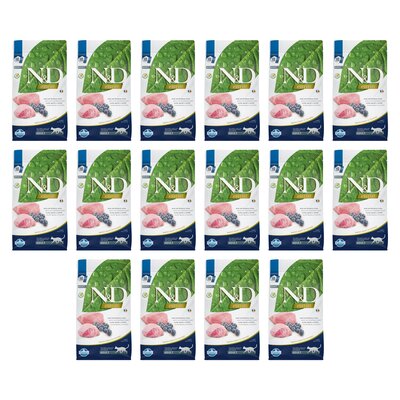 Karma dla kota FARMINA N&D Adult Prime Jagnięcina z borówką 16 x 1.5 kg