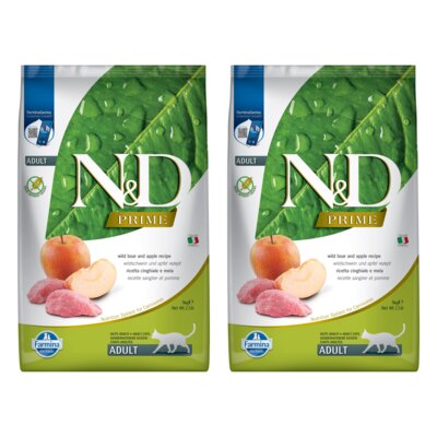 Karma dla kota FARMINA N&D Prime Dzik z jabłkiem Adult 2 x 5 kg