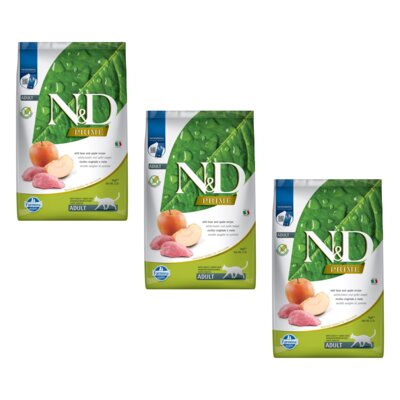 Karma dla kota FARMINA N&D Prime Dzik z jabłkiem Adult 3 x 5 kg