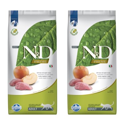 Karma dla kota FARMINA N&D Prime Dzik z jabłkiem 2 x 10 kg