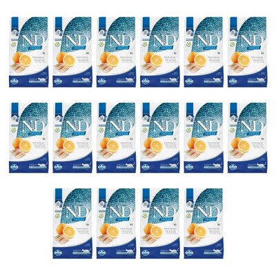 Karma dla kota FARMINA N&D Ocean Śledź i Pomarańcza Adult 16 x 300 g
