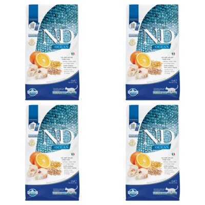 Karma dla kota FARMINA N&D Ocean Adult Dorsz. Orkisz. Owies i Pomarańcza 4 x 300 g