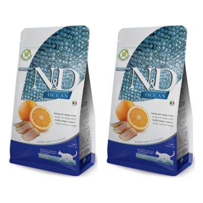 Karma dla kota FARMINA N&D Ocean Adult Śledź i pomarańcza 2 x 5 kg