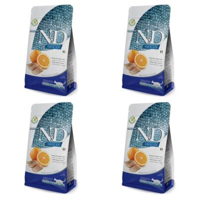 Karma dla kota FARMINA N&D Ocean Adult Śledź i pomarańcza 4 x 5 kg