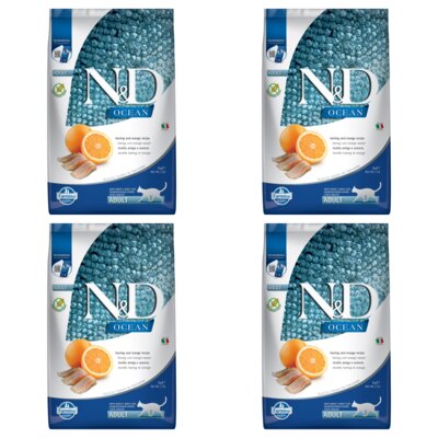 Karma dla kota FARMINA N&D Ocean Neutered Śledź i pomarańcza Adult 4 x 5 kg
