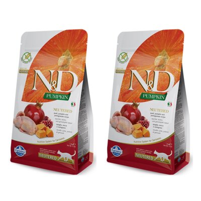 Karma dla kota FARMINA N&D Pumpkin Przepiórka z dynią i granatem 2 x 5 kg
