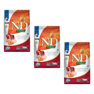 Karma dla kota FARMINA N&D Przepiórka. dynia i owoc granatu 3 x 10 kg