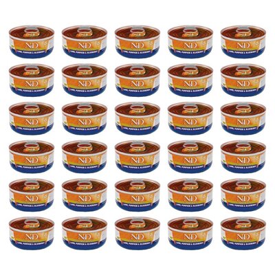 Karma dla kota FARMINA N&D Jagnięcina z dynią i borówkami 30 x 70 g