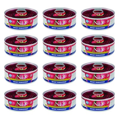 Karma dla kota FARMINA N&D Quinoa Weight Management z jagnięciną 12 x 80 g