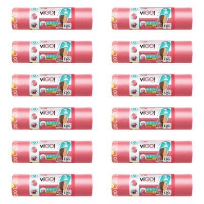 Worki na śmieci VIGO 120L (96 sztuk) Czerwony