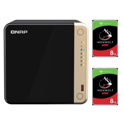 Serwer plików QNAP TS-464-8G 8GB RAM + Dysk SEAGATE IronWolf NAS 8TB HDD (2 szt.)