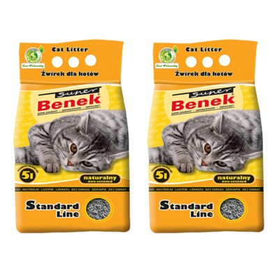 Żwirek dla kota SUPER BENEK Naturalny 2 x 5 L