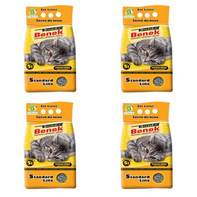Żwirek dla kota SUPER BENEK Naturalny 4 x 5 L