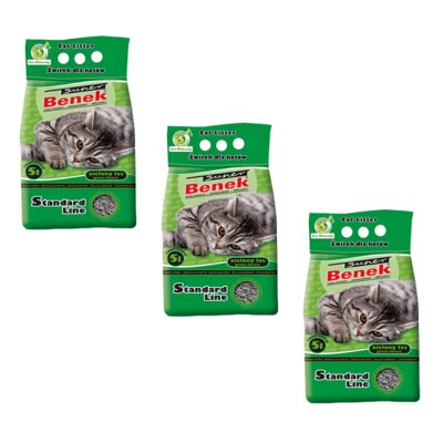 Żwirek dla kota SUPER BENEK Zielony Las 3 x 5 L