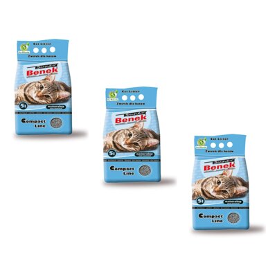 Żwirek dla kota SUPER BENEK Compact Naturalny 3 x 5 L